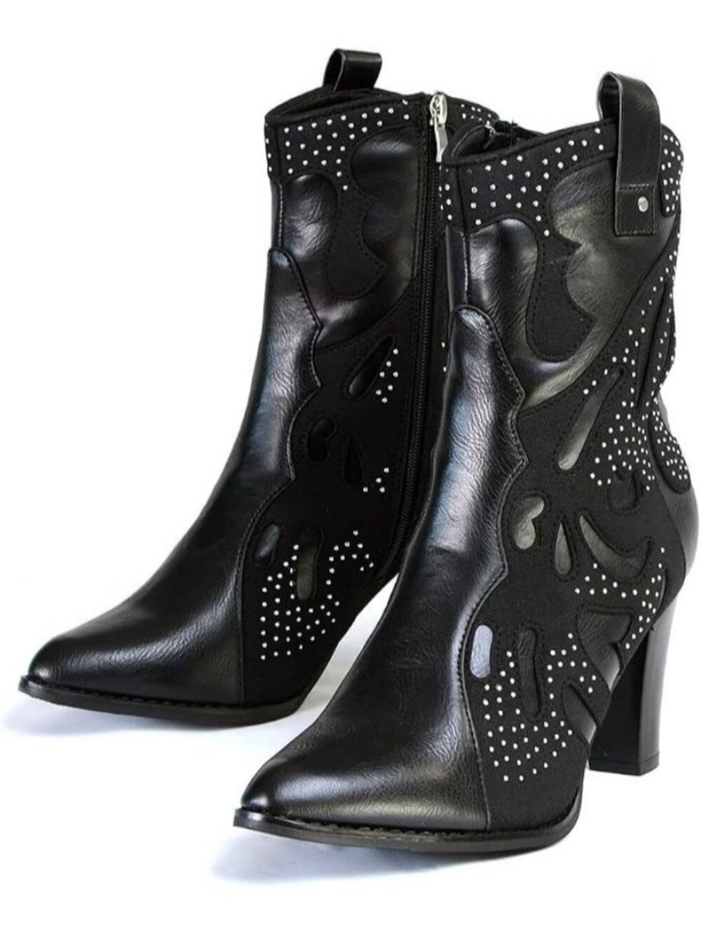 Milwaukee Western Style Boots Studded MBL9429 Black Fashion Casual Womens Size 8 - Picture 4 of 6